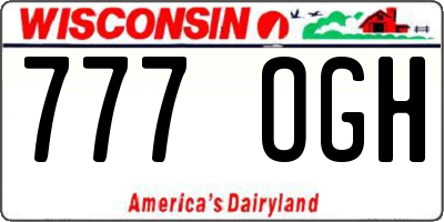 WI license plate 777OGH