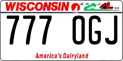 WI license plate 777OGJ