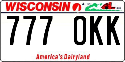 WI license plate 777OKK