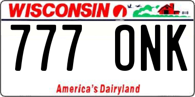 WI license plate 777ONK