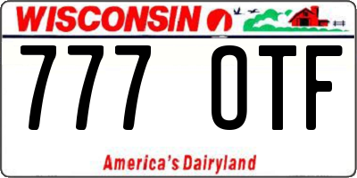 WI license plate 777OTF