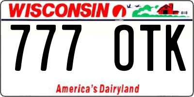 WI license plate 777OTK