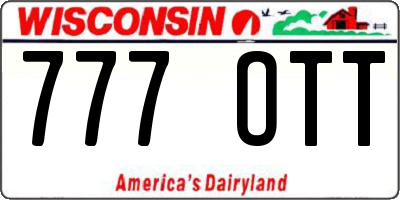 WI license plate 777OTT