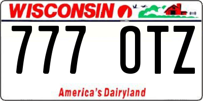 WI license plate 777OTZ