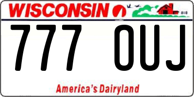 WI license plate 777OUJ