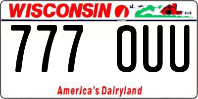 WI license plate 777OUU