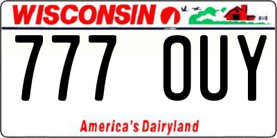 WI license plate 777OUY