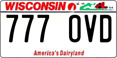 WI license plate 777OVD