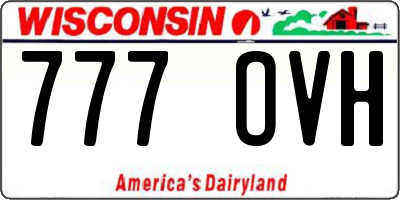 WI license plate 777OVH