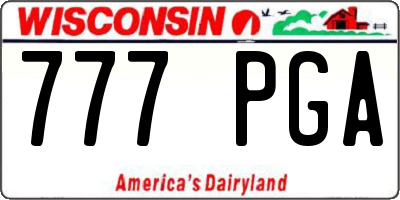 WI license plate 777PGA