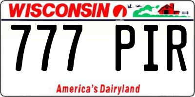 WI license plate 777PIR