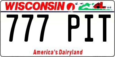 WI license plate 777PIT
