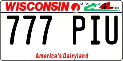 WI license plate 777PIU