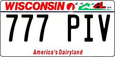 WI license plate 777PIV
