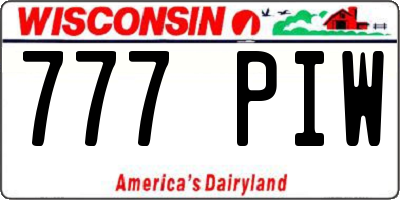 WI license plate 777PIW