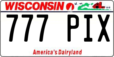 WI license plate 777PIX