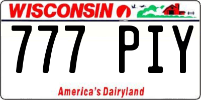 WI license plate 777PIY