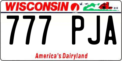 WI license plate 777PJA