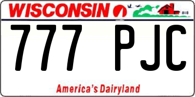WI license plate 777PJC