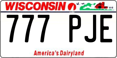 WI license plate 777PJE