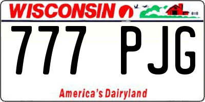 WI license plate 777PJG