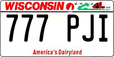 WI license plate 777PJI