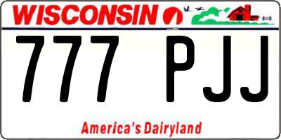 WI license plate 777PJJ