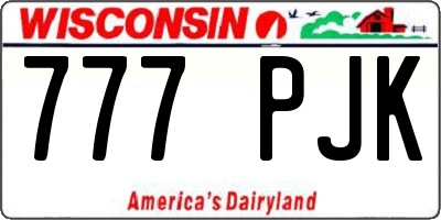 WI license plate 777PJK
