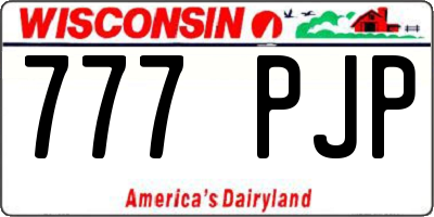 WI license plate 777PJP