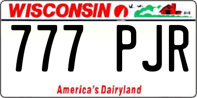 WI license plate 777PJR