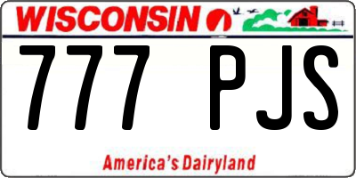 WI license plate 777PJS
