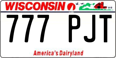 WI license plate 777PJT