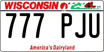 WI license plate 777PJU