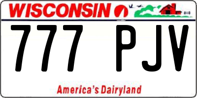 WI license plate 777PJV