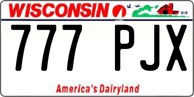 WI license plate 777PJX