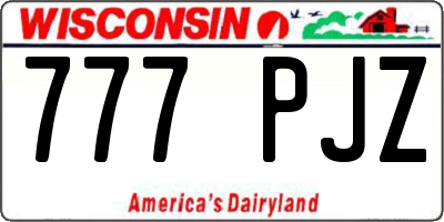 WI license plate 777PJZ
