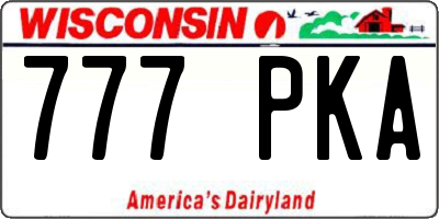 WI license plate 777PKA