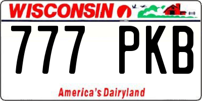 WI license plate 777PKB