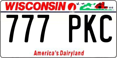 WI license plate 777PKC
