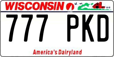 WI license plate 777PKD