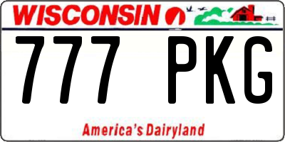 WI license plate 777PKG