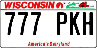 WI license plate 777PKH