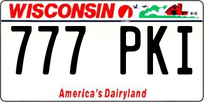 WI license plate 777PKI