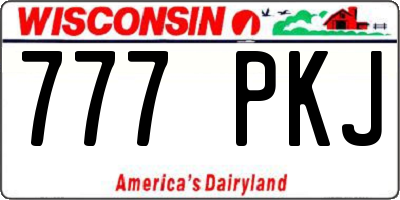 WI license plate 777PKJ