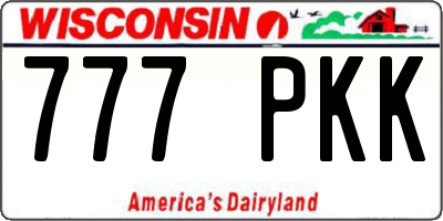 WI license plate 777PKK