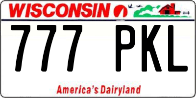 WI license plate 777PKL