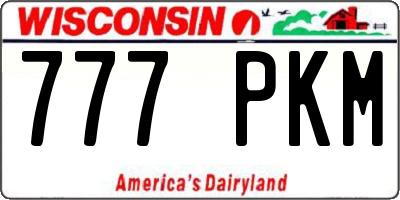 WI license plate 777PKM