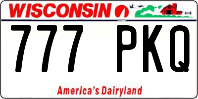 WI license plate 777PKQ