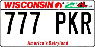 WI license plate 777PKR