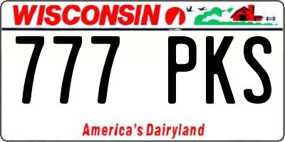 WI license plate 777PKS
